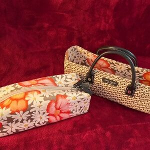Kate Spade Small Straw and Fabric Purse